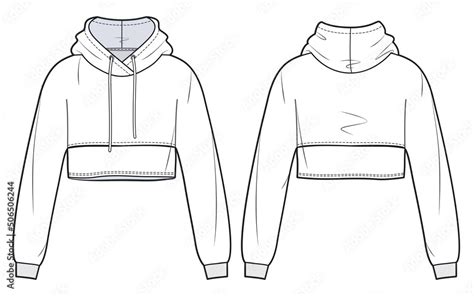 Cropped Hoodie Template